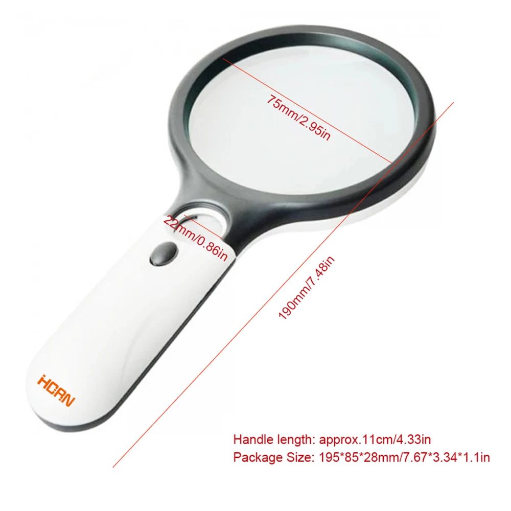 Precision 45X Handheld Magnifier With 3LED Light  Ideal For Reading Jewelry  Fine Detail Work 1