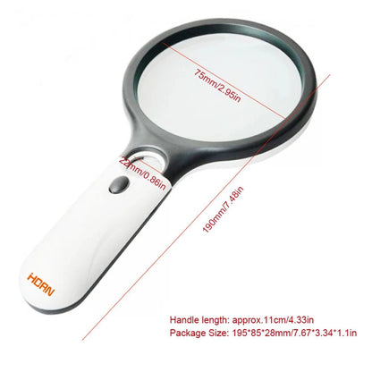 Precision 45X Handheld Magnifier With 3LED Light  Ideal For Reading Jewelry  Fine Detail Work 1