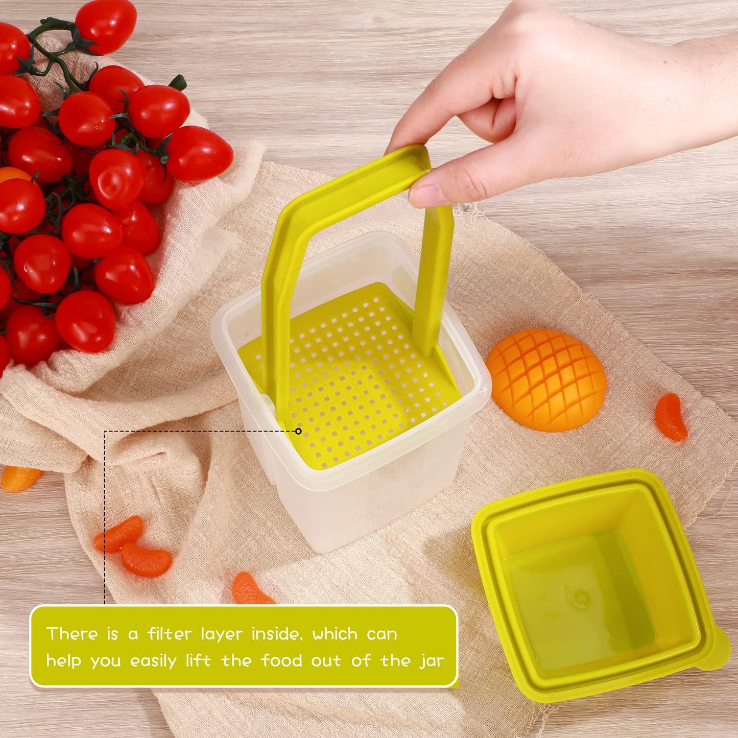 Reusable Pickle Jars BPA Free Pickles Container With Strainer Easy To Open Lid For MessFree Storage 5