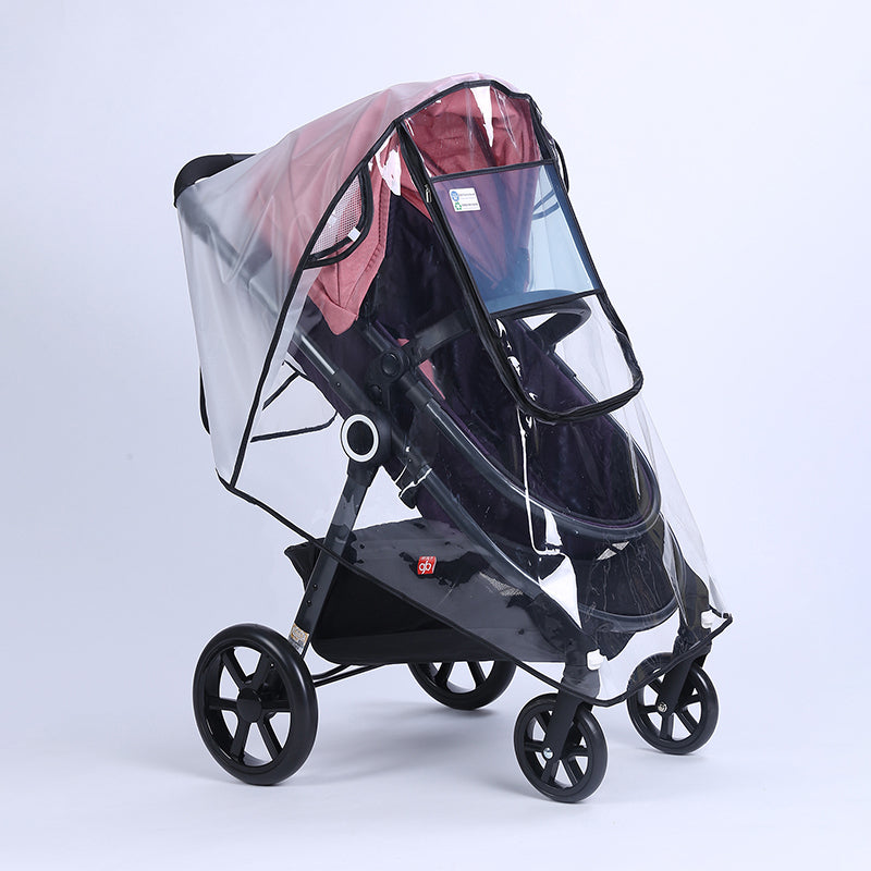 Waterproof EVA Baby Stroller Accessories, Transparent Wind Dust Shield Rain Cover, Zipper Open For Pushchairs
