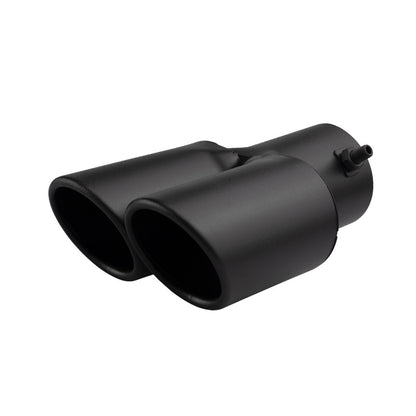 Car Universal Stainless Steel Exhaust Pipe Double Pipe Tail One To Two Grilled Blue Modification 12