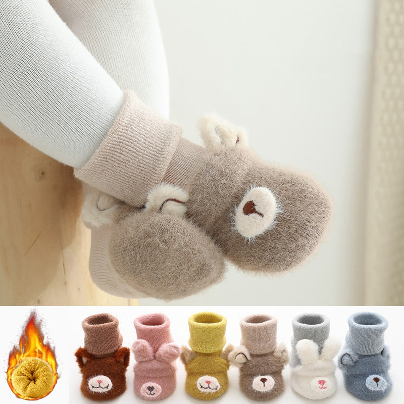 Cute Cartoon Infant Socks Terry Soft Anti Slip Winter Baby Socks For Girls Boys 1