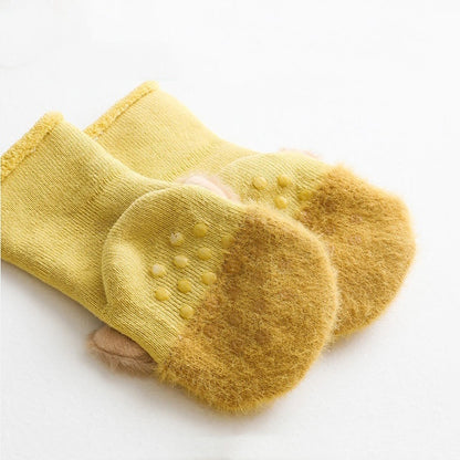 Cute Cartoon Infant Socks Terry Soft Anti Slip Winter Baby Socks For Girls Boys 3