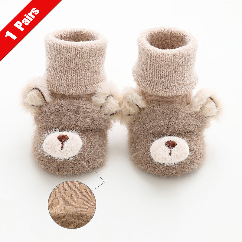 Cute Cartoon Infant Socks Terry Soft Anti Slip Winter Baby Socks For Girls Boys 6