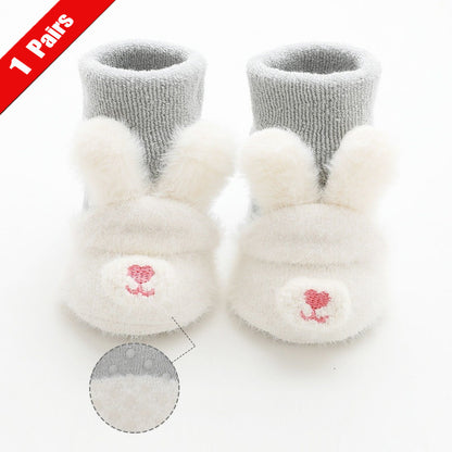 Cute Cartoon Infant Socks Terry Soft Anti Slip Winter Baby Socks For Girls Boys 10
