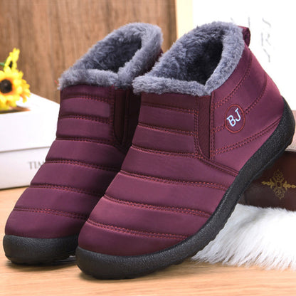 Slip On Ankle Boots For Women Winter Snow Boots Keep Warm Black Short Boot, Fur Lined Women Boots For Winter