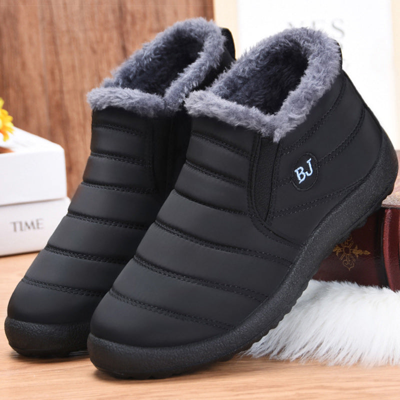 Slip On Ankle Boots For Women Winter Snow Boots Keep Warm Black Short Boot Fur Lined Women Boots Fo 7