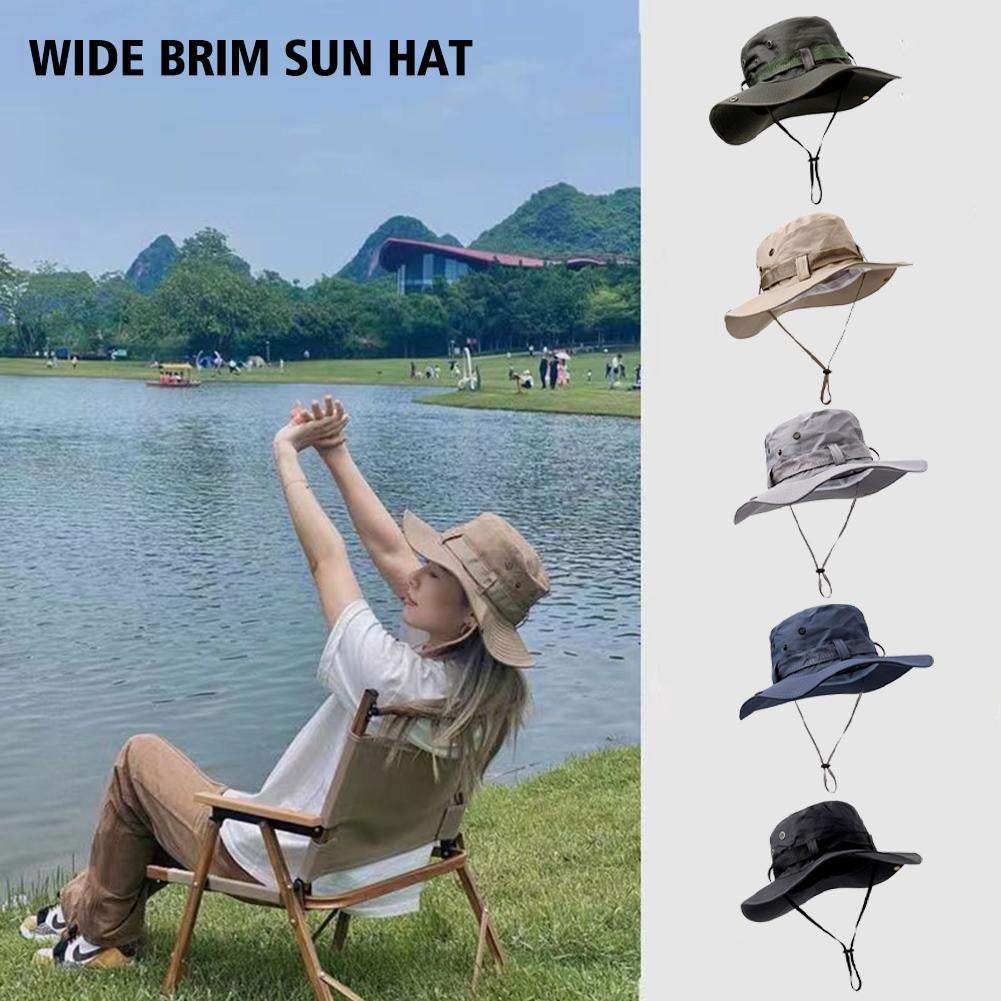 Bucket Hat Summer, Wide Brim Anti-UV Outdoor Fishing Cap for Women