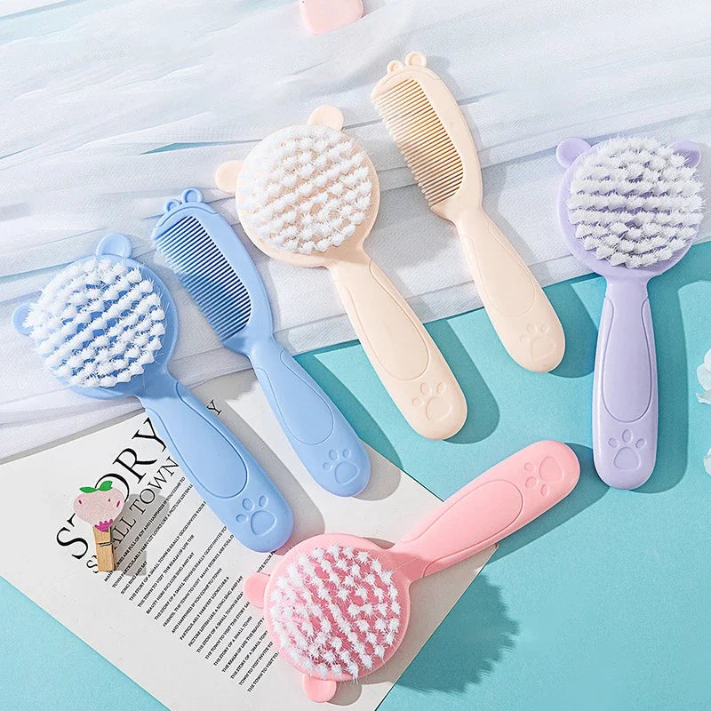 Baby Care Comb Set, Anti-scratch Infant Comb, Hairbrush for Kids, Head Massager for Newborn Boy and Girl