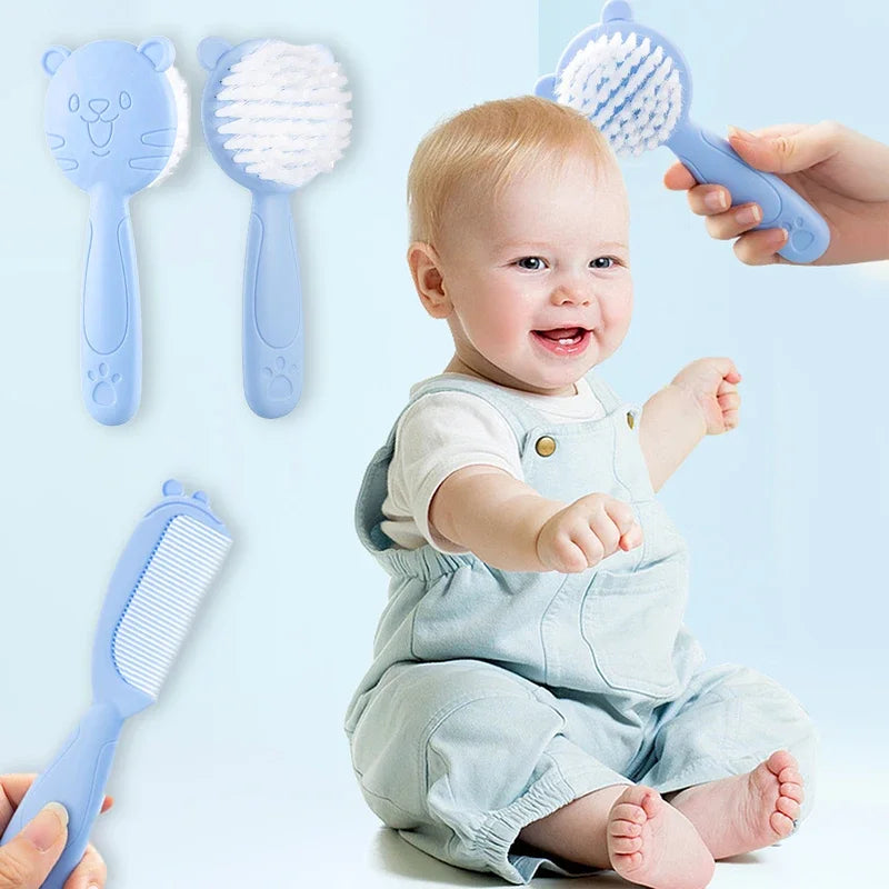 Baby Care Comb Set, Anti-scratch Infant Comb, Hairbrush for Kids, Head Massager for Newborn Boy and Girl