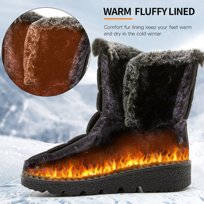 Winter Boots For Women Ankle Low Heels Waterproof Snow Boots With Fur Trendy Womens Boots 1