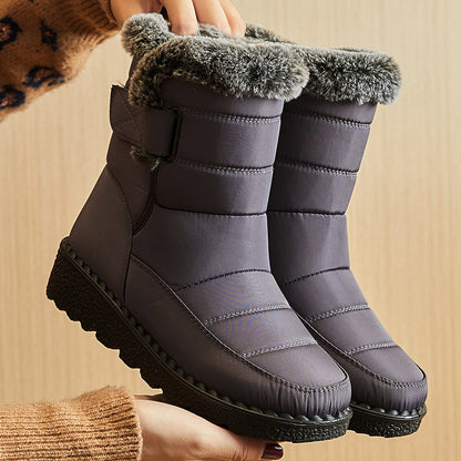 Winter Boots For Women Ankle Low Heels Waterproof Snow Boots With Fur Trendy Womens Boots 7