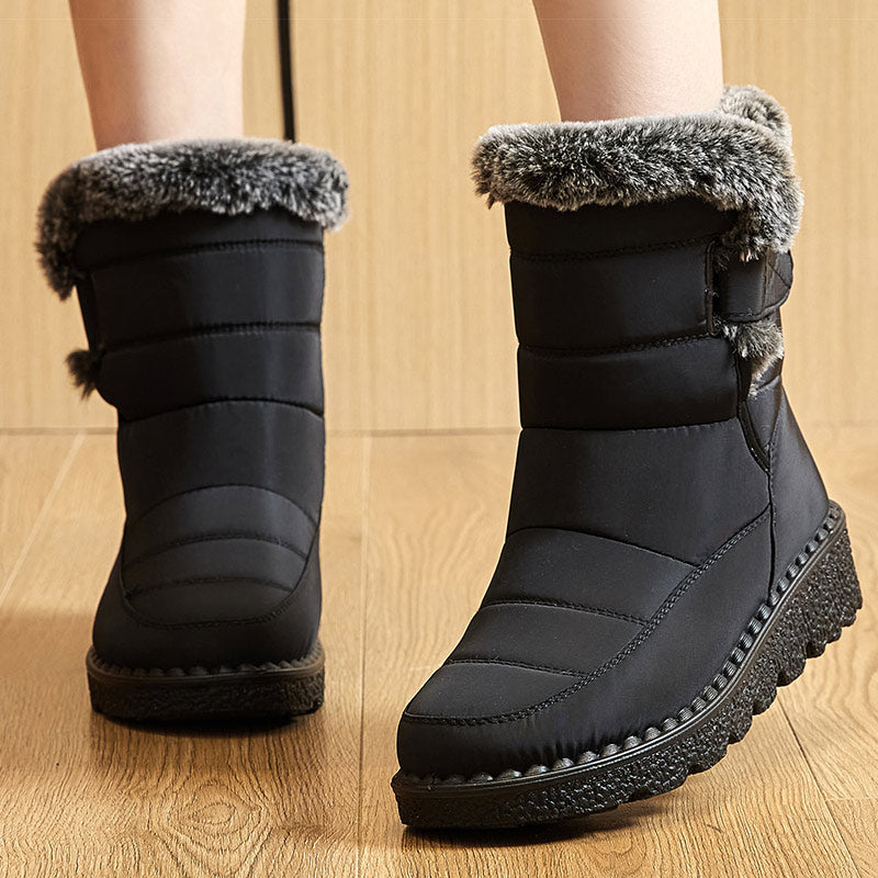 Winter Boots For Women Ankle Low Heels Waterproof Snow Boots With Fur Trendy Womens Boots 3