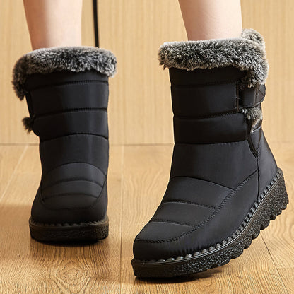 Winter Boots For Women Ankle Low Heels Waterproof Snow Boots With Fur Trendy Womens Boots 3