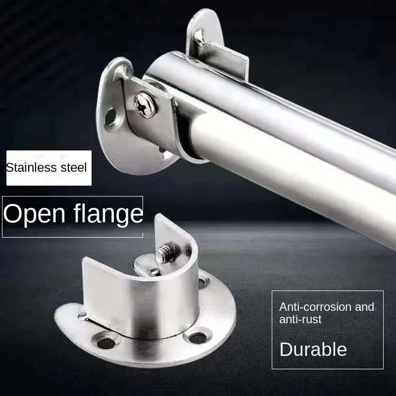 Stainless Steel Flange Rod Support Bracket For Wardrobe  Curtain Tubes 5