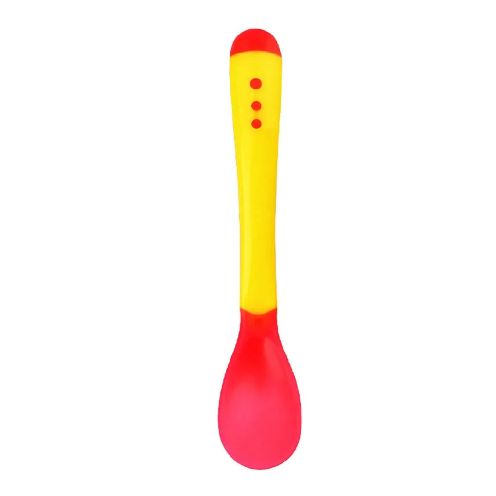 Plastic Baby Spoons Baby Temperature Change Fork Spoon Heat Sensitive Kids Tableware Small Toddlers 6