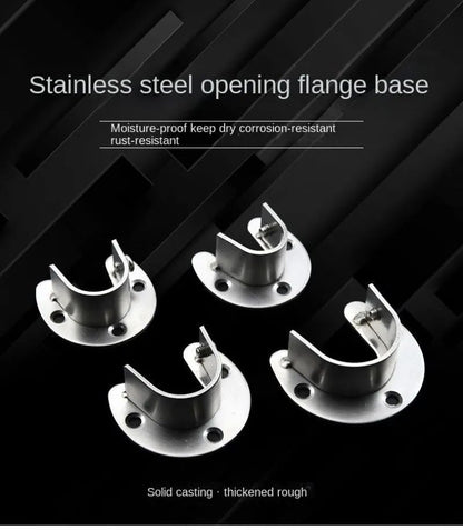 Stainless Steel Flange Rod Support Bracket For Wardrobe  Curtain Tubes 6