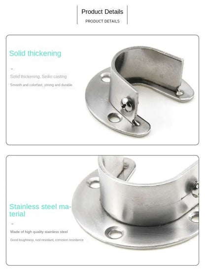 Stainless Steel Flange Rod Support Bracket For Wardrobe  Curtain Tubes 7
