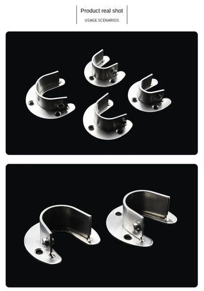 Stainless Steel Flange Rod Support Bracket For Wardrobe  Curtain Tubes 8