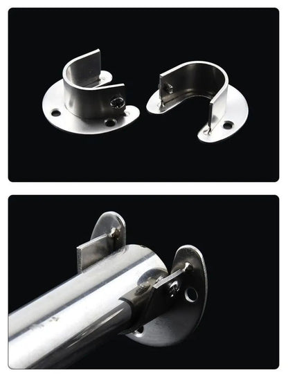 Stainless Steel Flange Rod Support Bracket For Wardrobe  Curtain Tubes 9