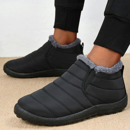 Winter Boots for Men Slip On Fur Waterproof Casual Ankle Boots Snow Booties Warm Men's Shoes