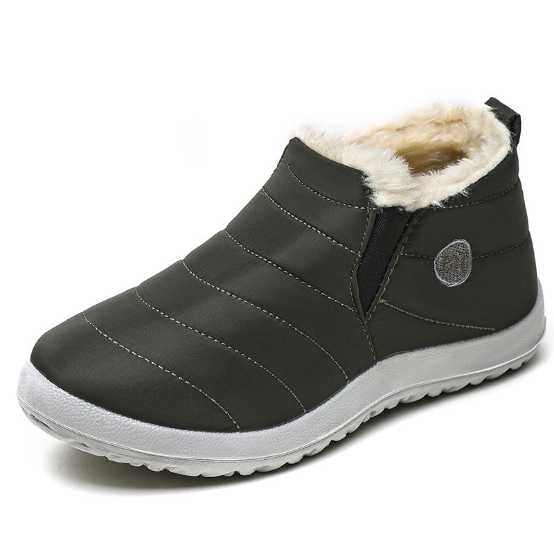 Winter Boots For Men Slip On Fur Waterproof Casual Ankle Boots Snow Booties Warm Mens Shoes 4