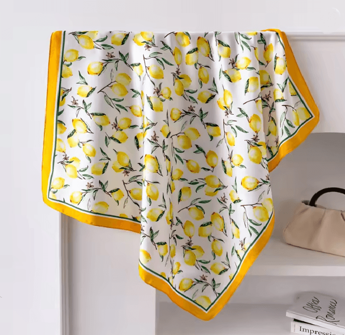 Silk Feeling Square Scarf For Women 15