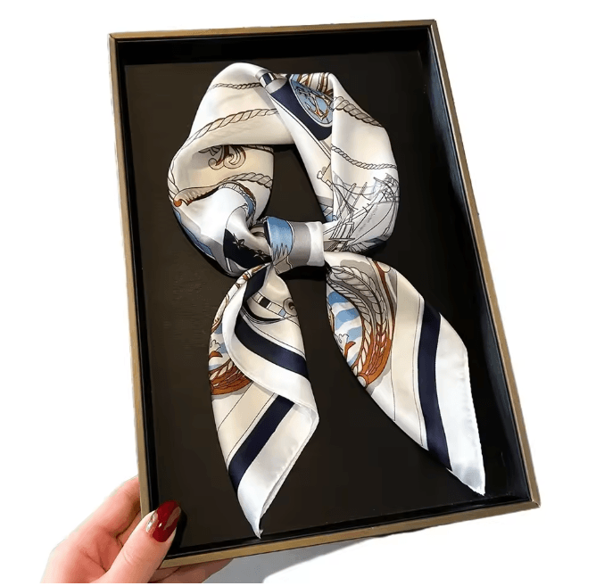 Silk Feeling Square Scarf For Women 6