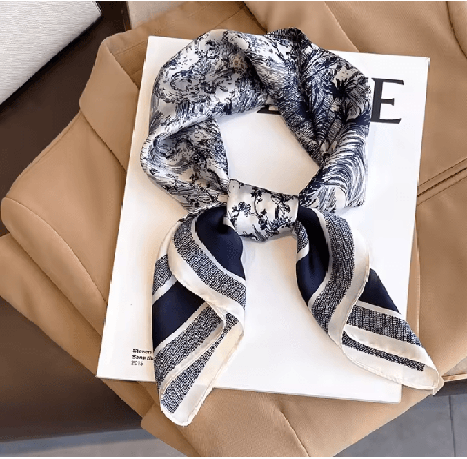 Silk Feeling Square Scarf For Women 11