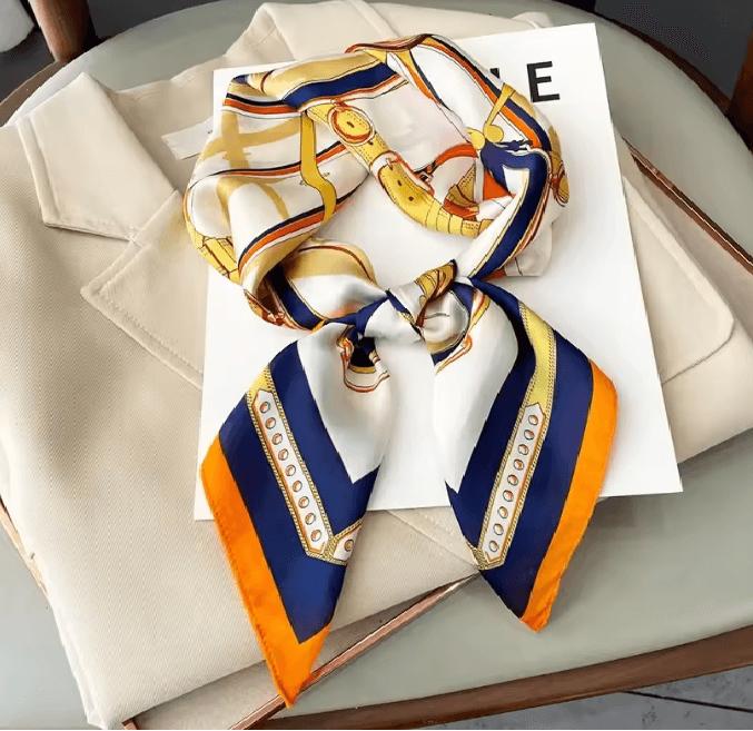 Silk Feeling Square Scarf For Women 16