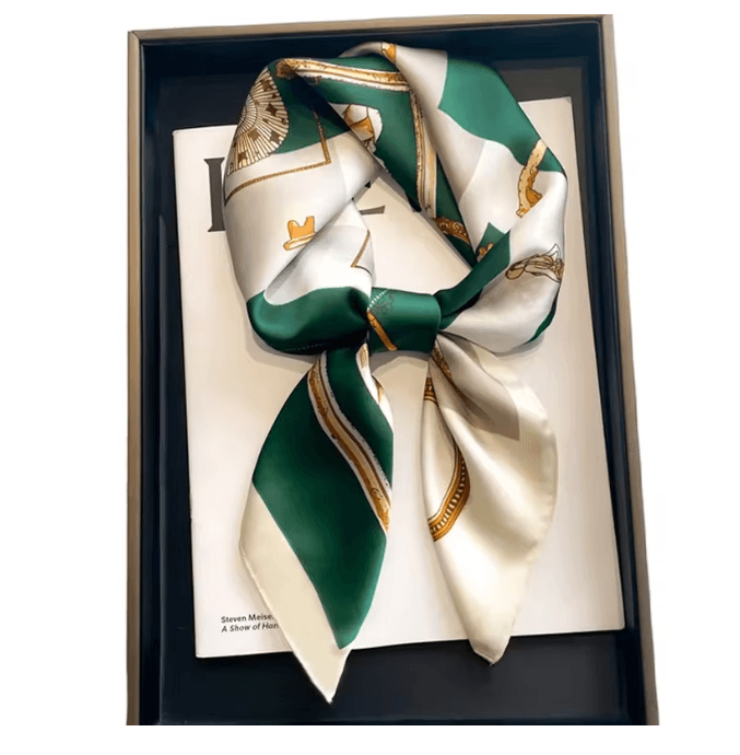 Silk Feeling Square Scarf for Women