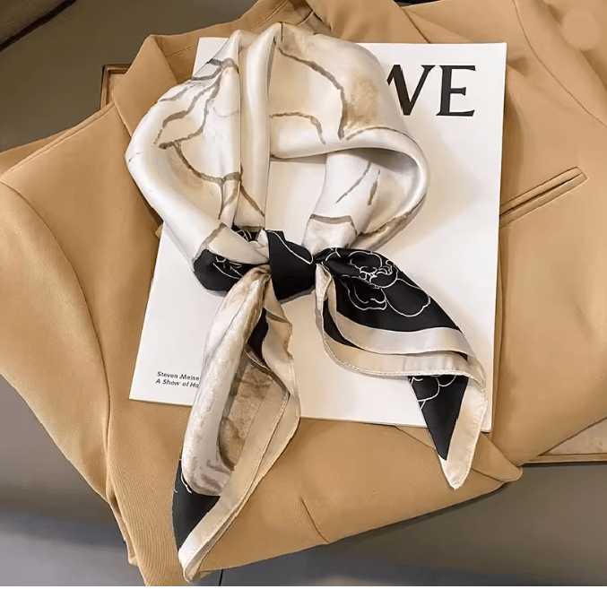 Silk Feeling Square Scarf For Women 1