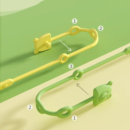 Adjustable Silicone Antilost Chain Strap Bear Shape Pacifier Holder Baby Teether Toys Leashes 4