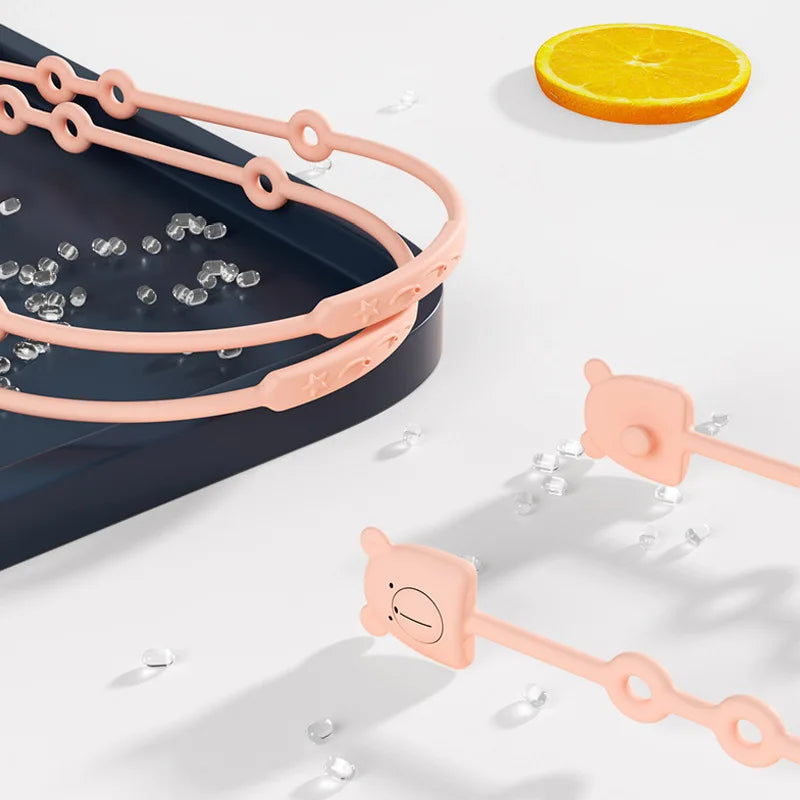 Adjustable Silicone Antilost Chain Strap Bear Shape Pacifier Holder Baby Teether Toys Leashes 5