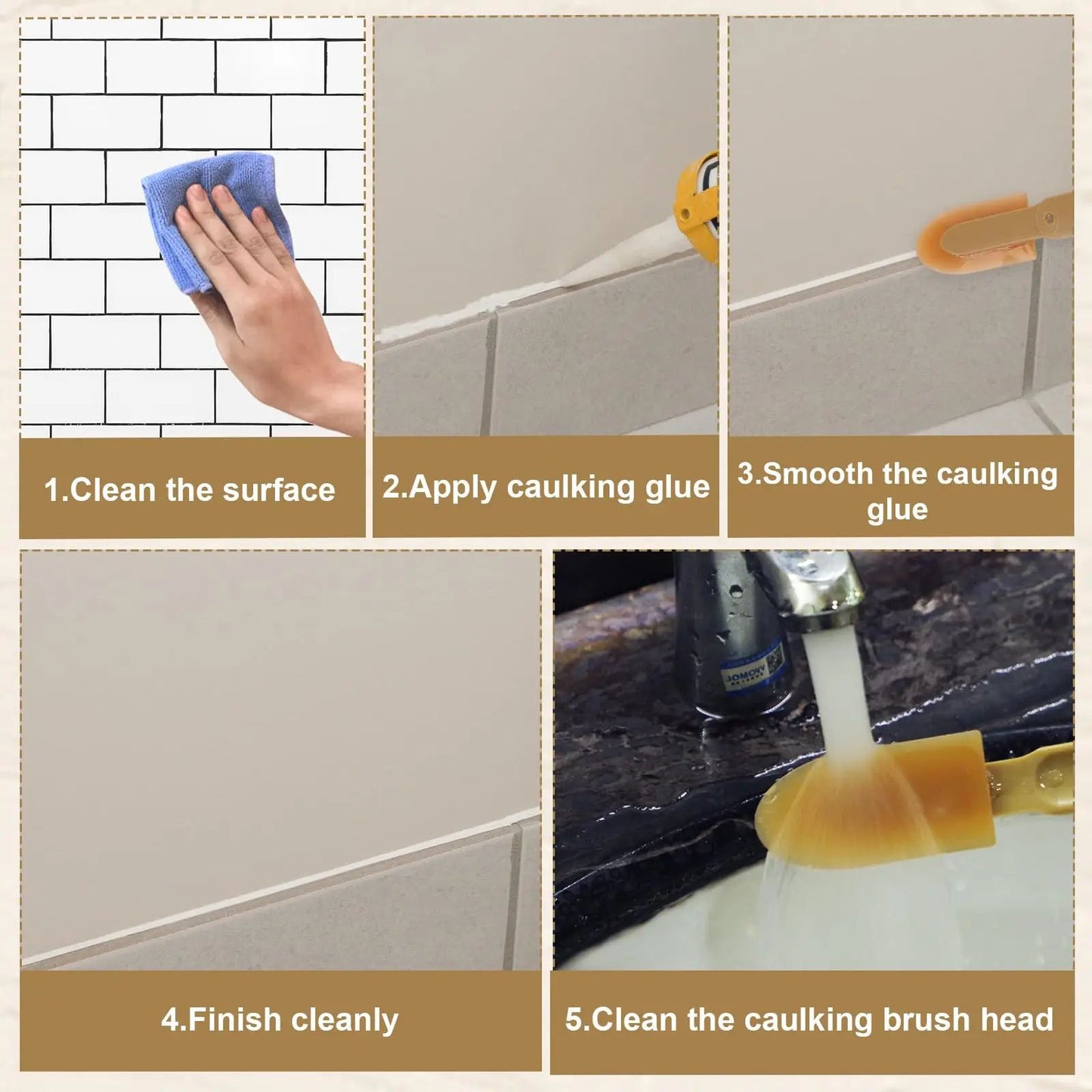 ExtendedLength Silicone Caulk Finishing Spatula Set 4