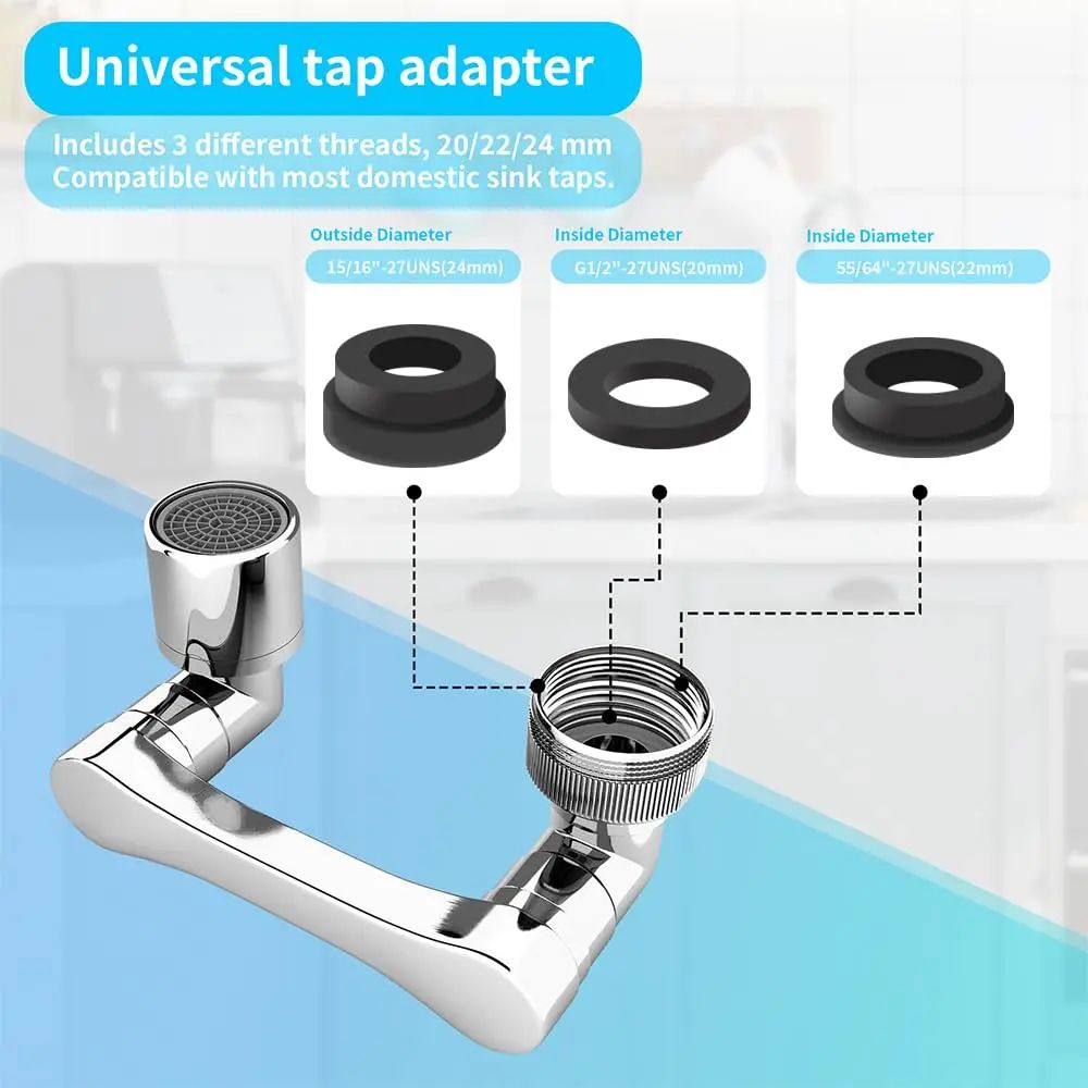 Universal Swivel Faucet Extender  1080 DualMode Rotating Sprayer For Kitchen  Bathroom 2