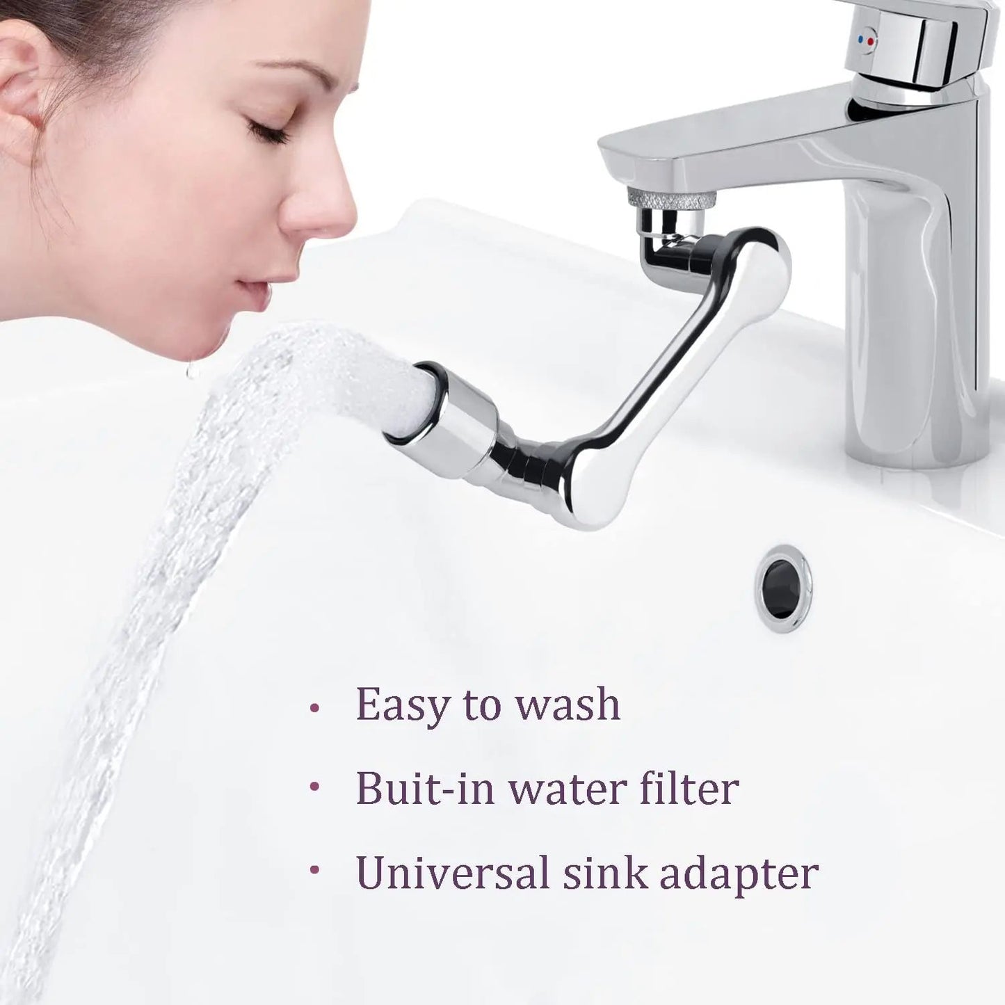 Universal Swivel Faucet Extender  1080 DualMode Rotating Sprayer For Kitchen  Bathroom 7