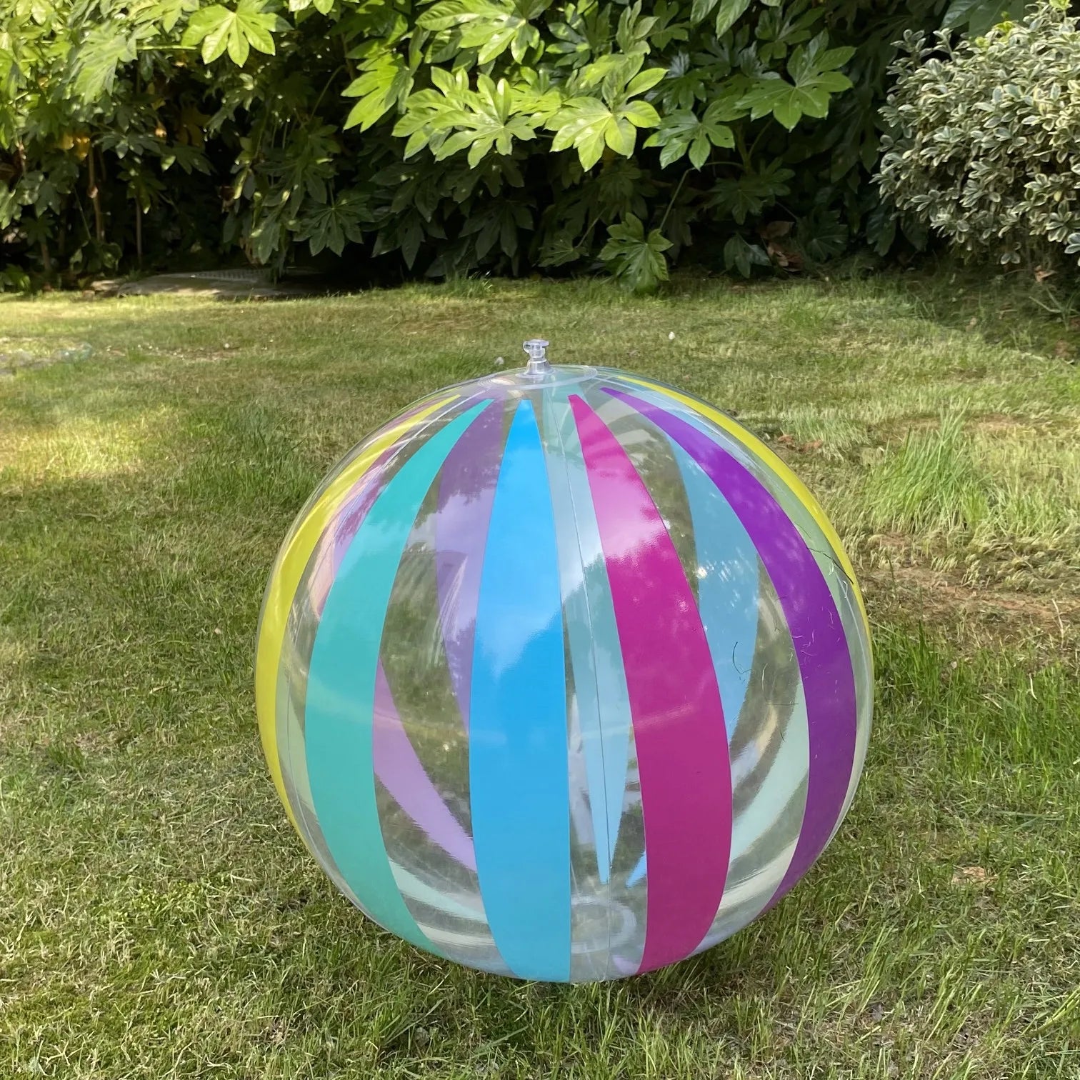 Inflatable Beach Ball Colored Striped Transparent Ball Pool Party Games 4