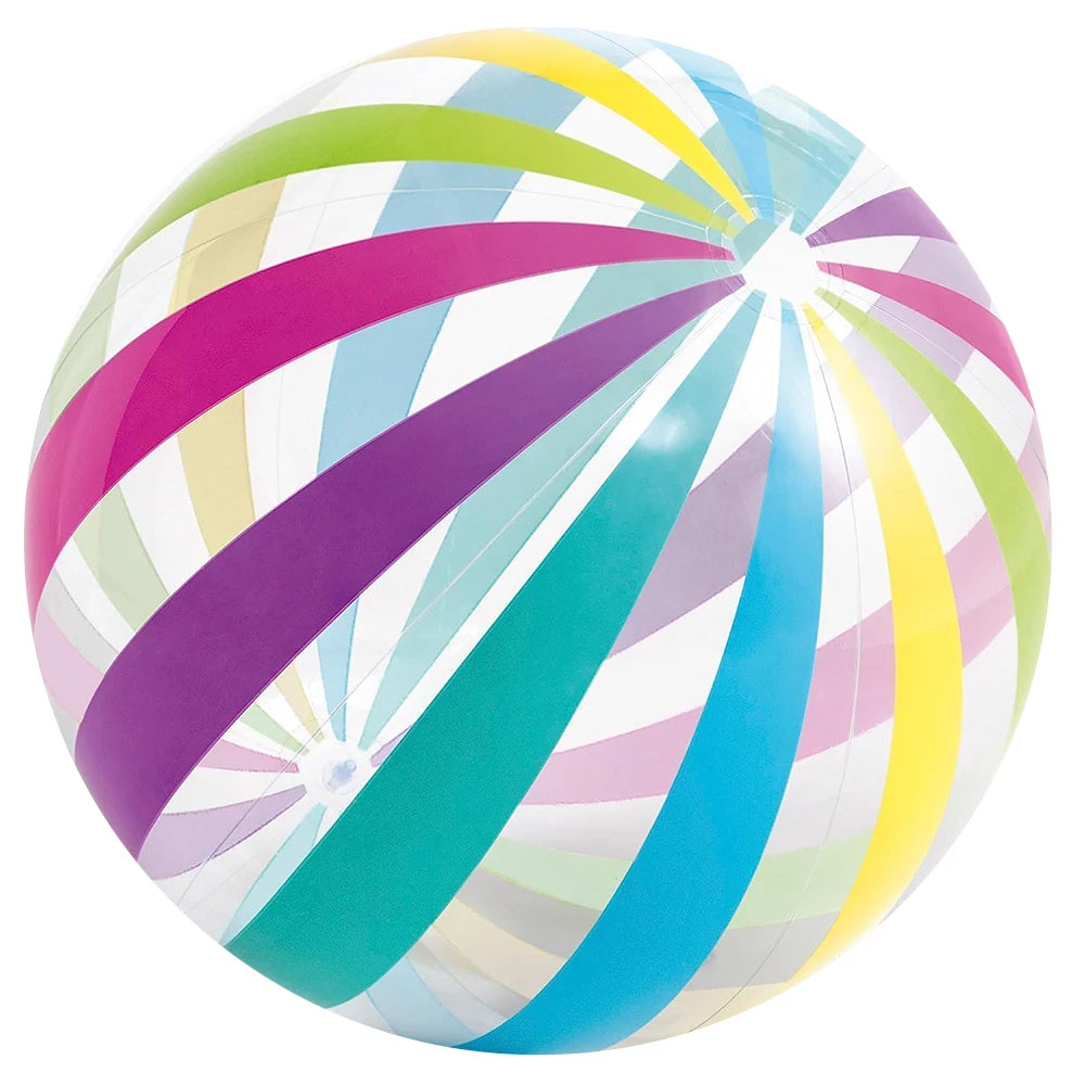 Inflatable Beach Ball Colored Striped Transparent Ball Pool Party Games 5