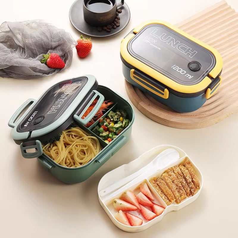 Portable Singlelayer Doublelayer Fruit Food Box Lunch Box With Fork Spoon Spoon Preservation Box 4