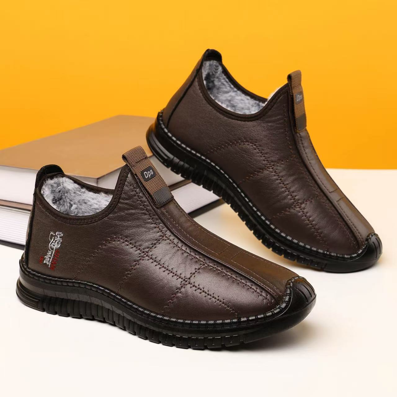 Waterproof Winter Mens Shoes AntiSlip Warm Thick Walking Boots 3