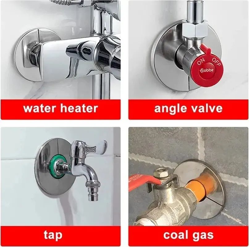 Stainless Steel SelfAdhesive Faucet Cover  Chrome Wall Plate For Clean Finished Bathroom Installs 3