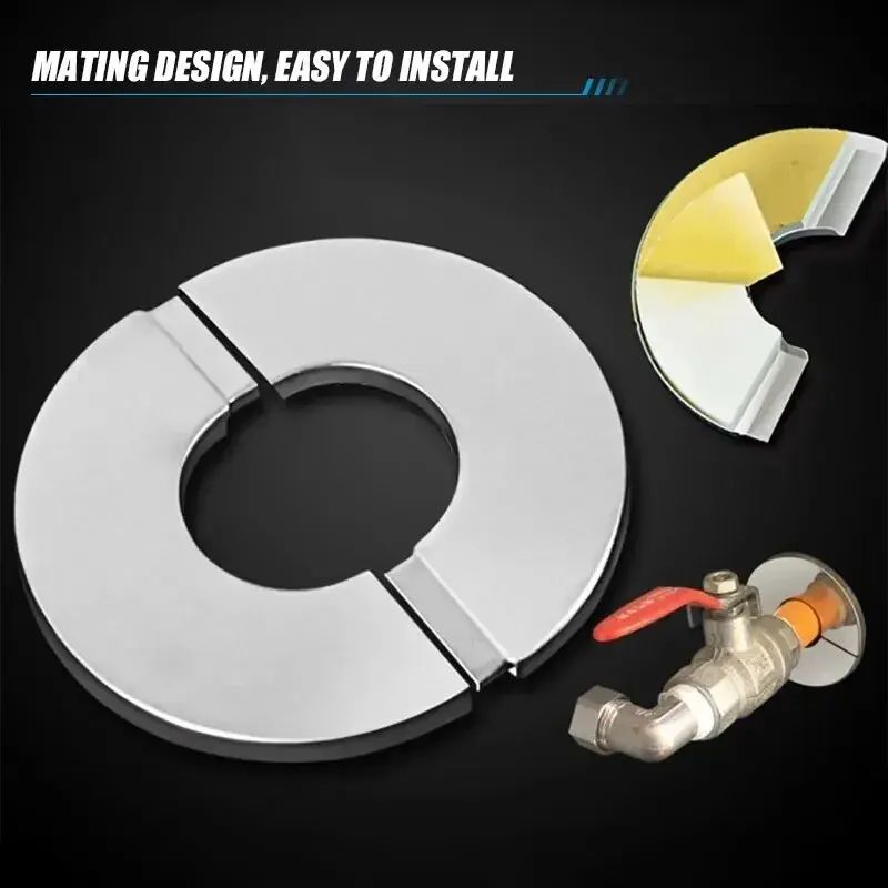 Stainless Steel SelfAdhesive Faucet Cover  Chrome Wall Plate For Clean Finished Bathroom Installs 4