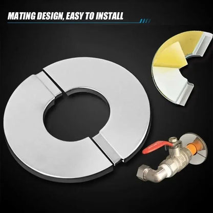 Stainless Steel SelfAdhesive Faucet Cover  Chrome Wall Plate For Clean Finished Bathroom Installs 4