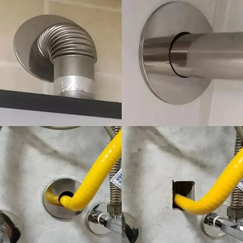Stainless Steel SelfAdhesive Faucet Cover  Chrome Wall Plate For Clean Finished Bathroom Installs 5