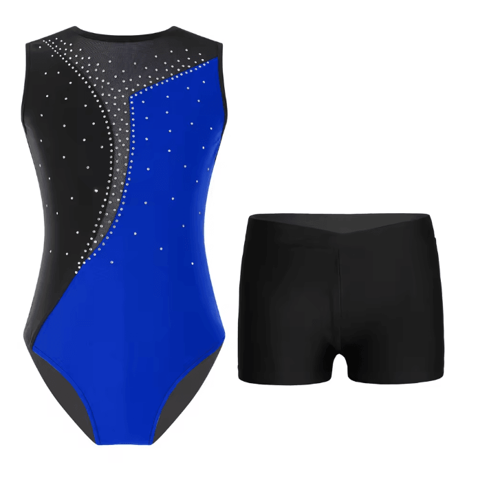 Girls Sleeveless Ballet Leotard And Shorts Dancewear Set 5