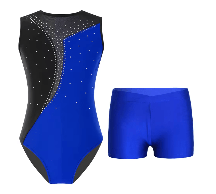 Girls Sleeveless Ballet Leotard And Shorts Dancewear Set 6