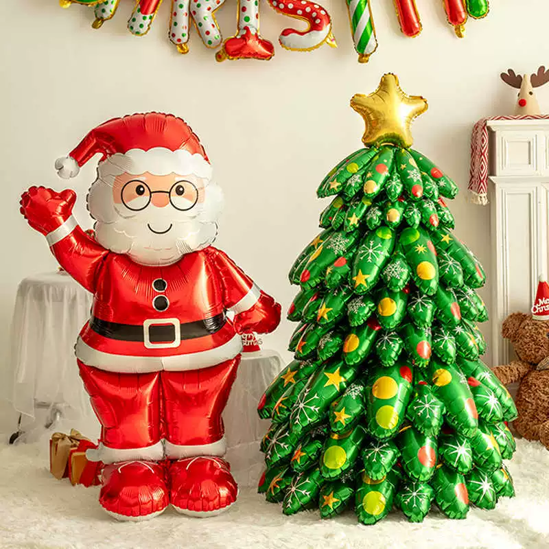 Extra large Christmas Stand Foil Balloon, Santa Claus Snowman Party Decoration, Christmas Eve New Year Supplies