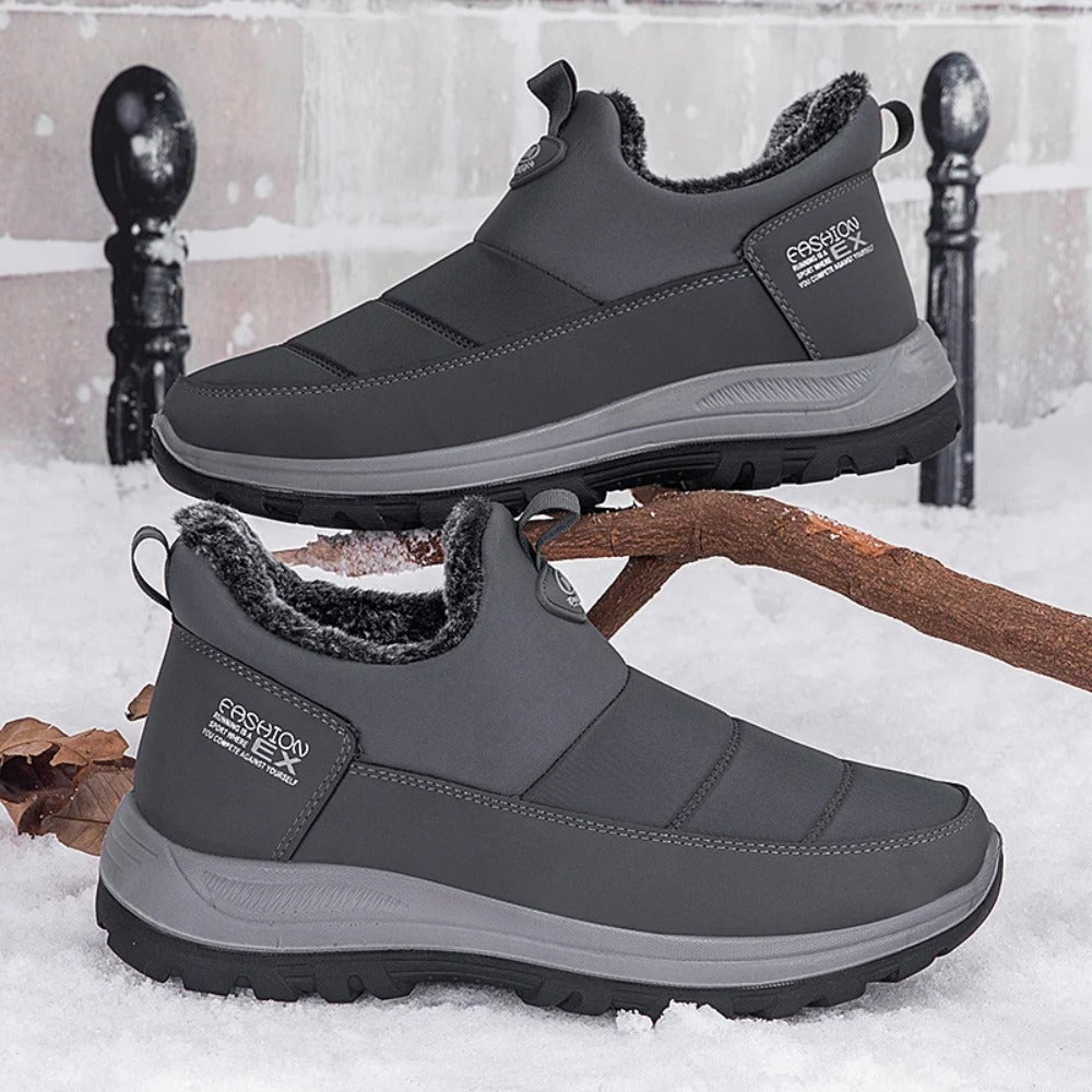Thick Warm Fur Men Boots Waterproof Winter Snow Shoes Lightweight Casual Slip On Unisex Ankle Boots 3