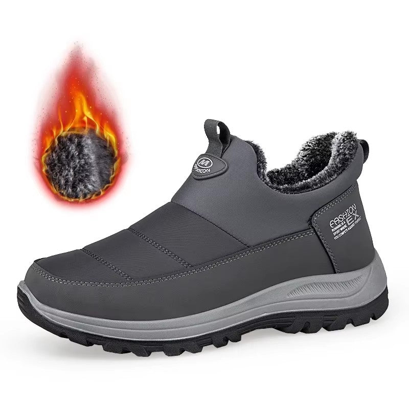 Thick Warm Fur Men Boots Waterproof Winter Snow Shoes Lightweight Casual Slip On Unisex Ankle Boots 7
